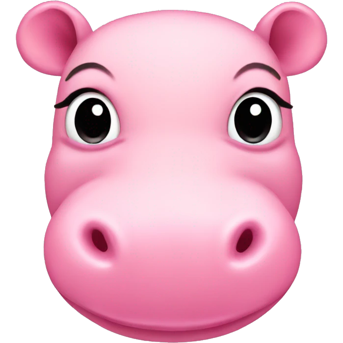 Cute Pink hippo smile emoji