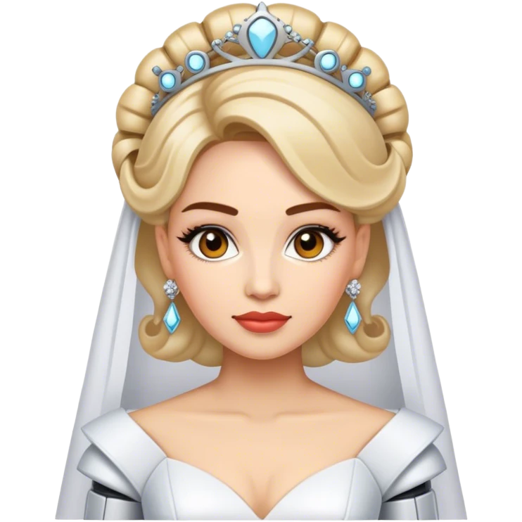 Vanessa Andrea as a wedding hair stylist queen robot emoji