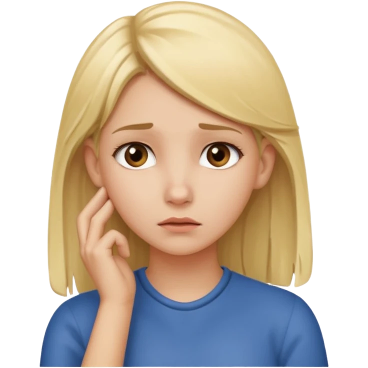 head holding ear like you cant hear someone blonde girl emoji