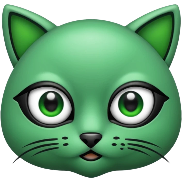 Gata con ojos verdes y negro emoji