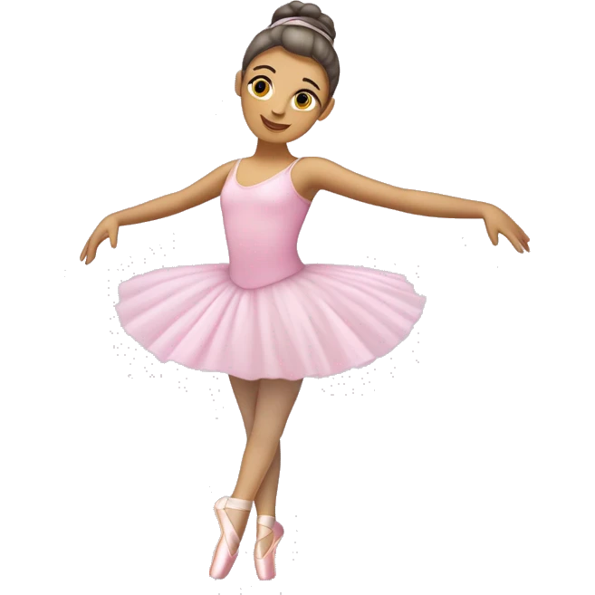 Ballerina che fa un passo di danza classica in indossando un abito lilla, rosa e argento emoji