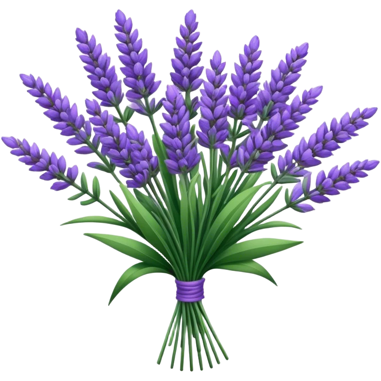 big bouquet Lavender, stem, leaf emoji