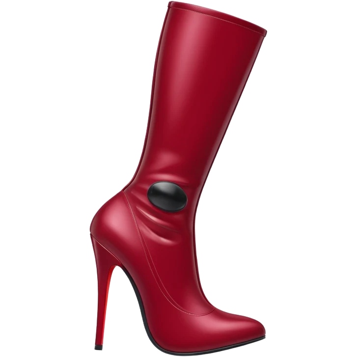 burgundy red latex high heel boots emoji