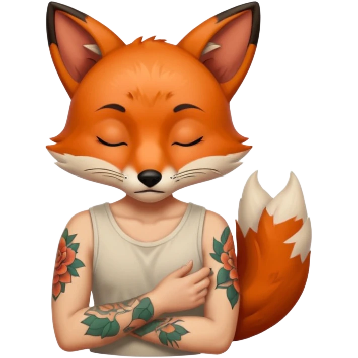 tatoos fox, sleepy emoji