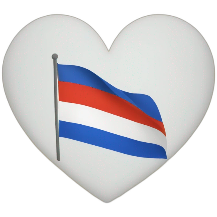 russian empire flag (black yellow white colors) in heart like IOS emoji minimalistic emoji