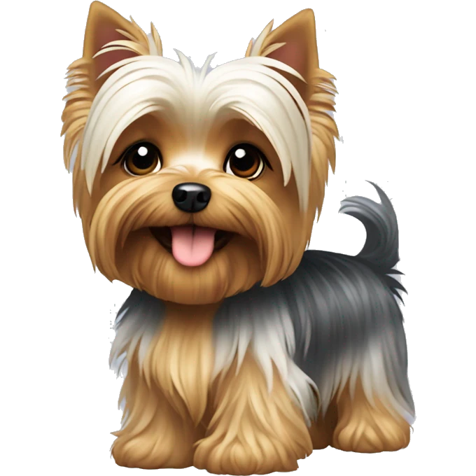 Dog Yorkshire terrier happy white color emoji