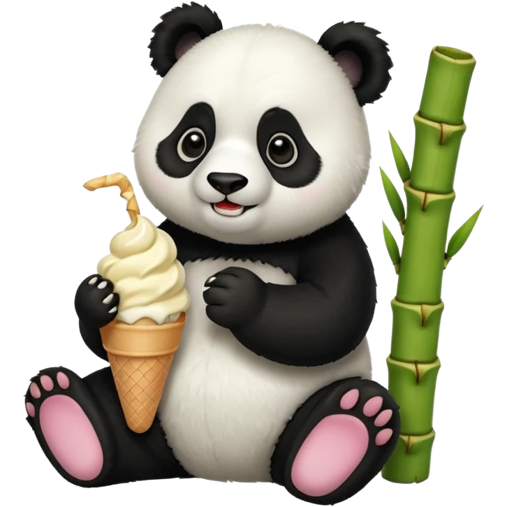 Panda eating ice cream emoji