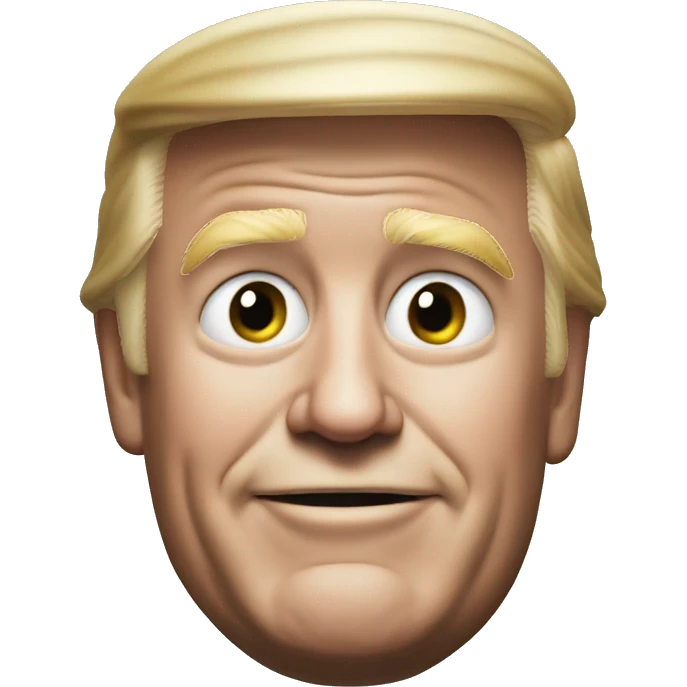happy trump photorealistic serious emoji
