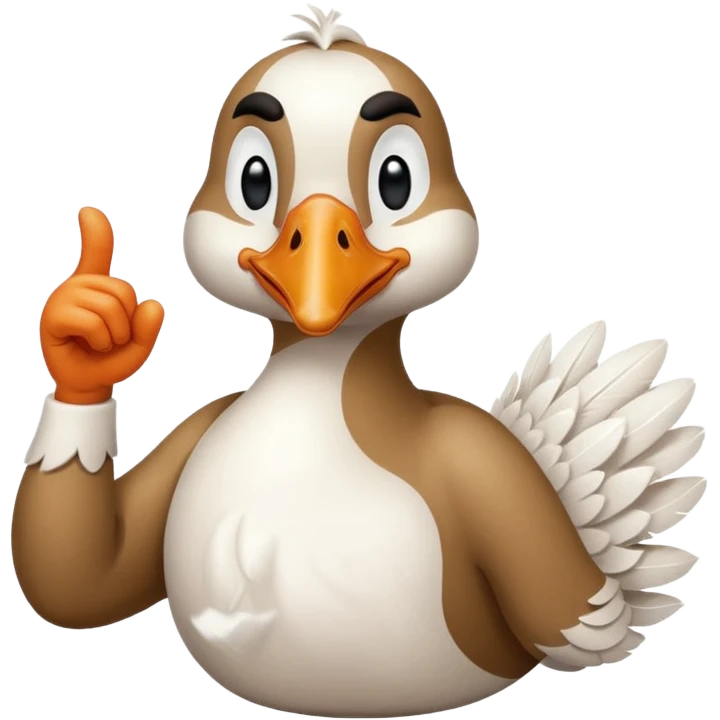 art style drawing goose character giving a thumbs down emoji
