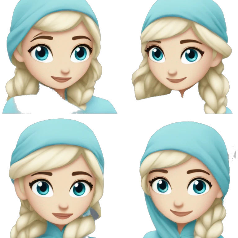 Hijabi elsa princess freckless blue eyes  emoji