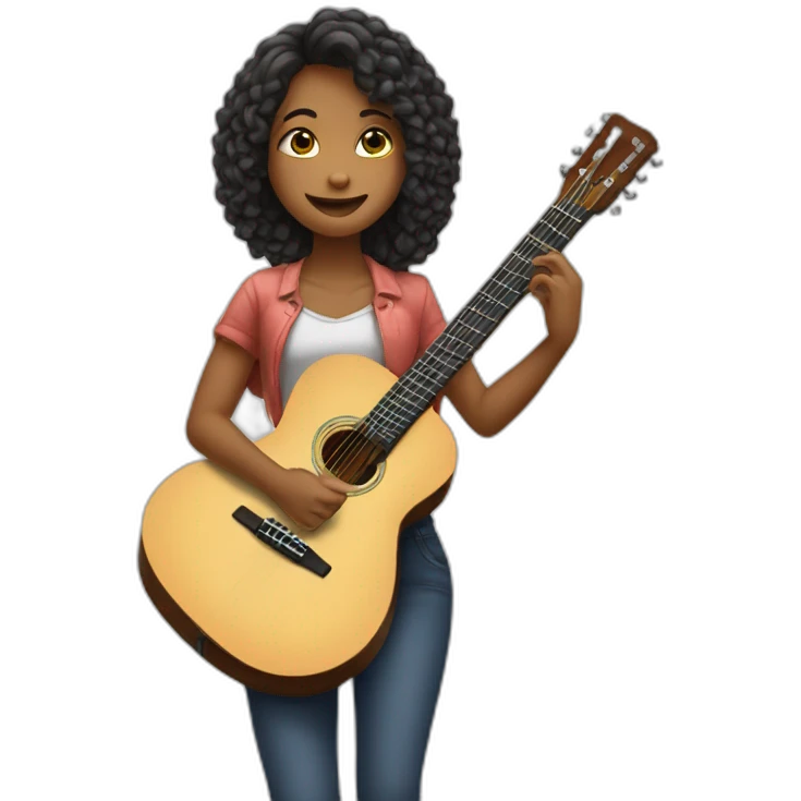 Menina tocando guitar emoji