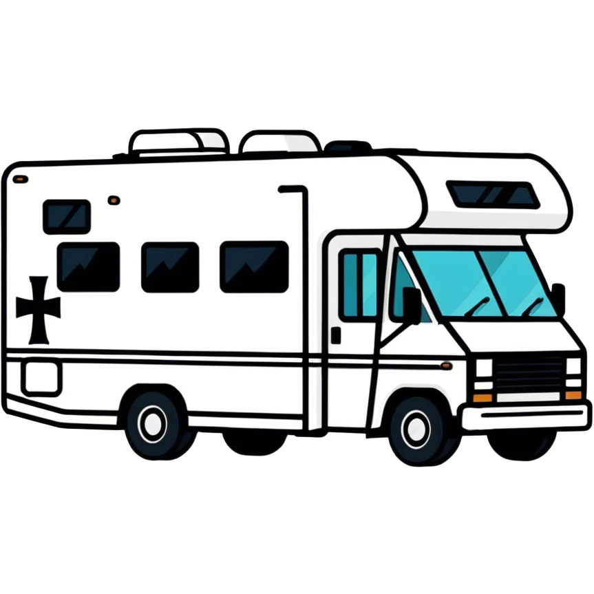 Motorhome with iron crosses painted on it emoji