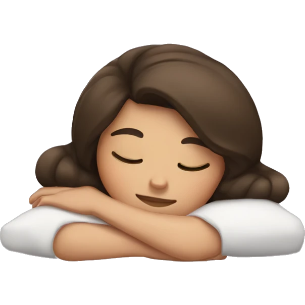 Brunette girl sleeping emoji