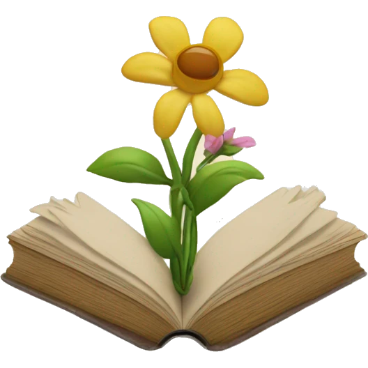 flowers growing out of a book that is closed emoji
