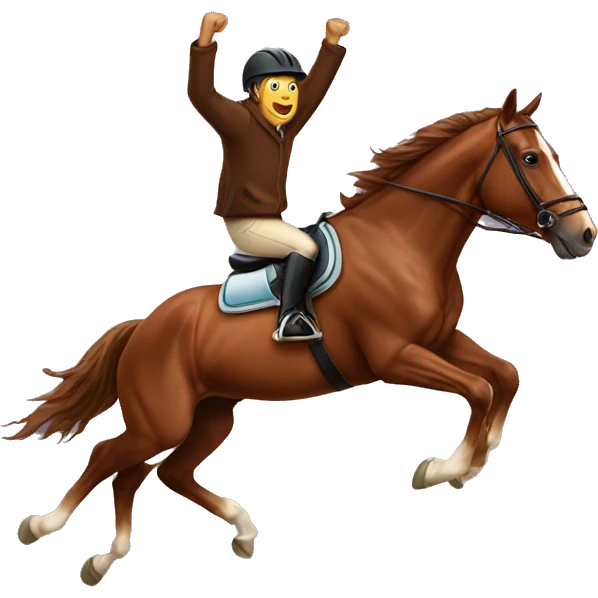 Brown horse jumping emoji