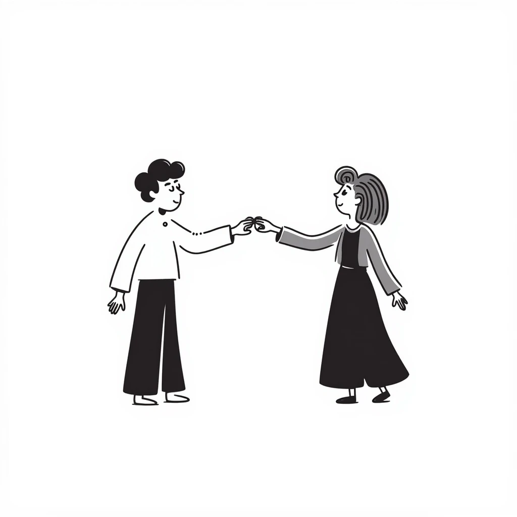 Two human figures blending together, one transparent and fading into the solid one, emotional connection emoji