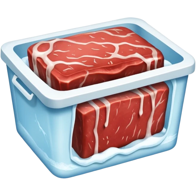a box of Steak-umm frozen beef, with frosty effect emoji