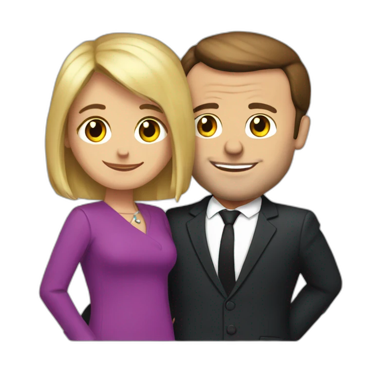Macron qui embrasse Brigitte  emoji
