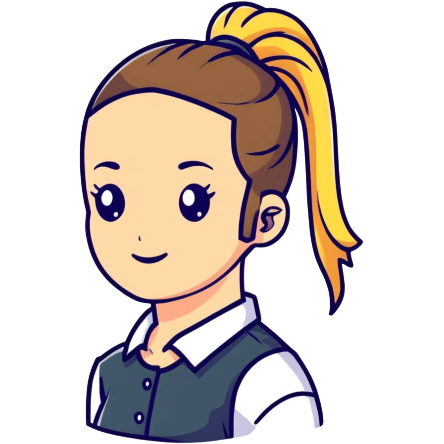 Happy girl with ponytail emoji
