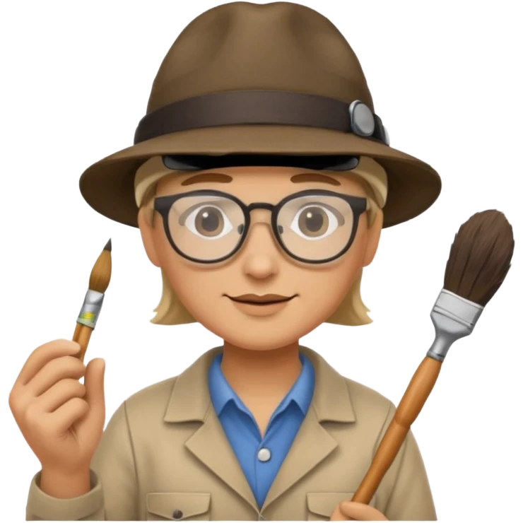 Archaeologist with brush emoji