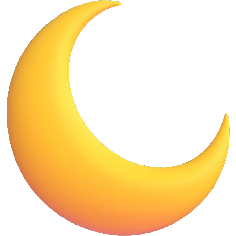 3D crescent moon emoji