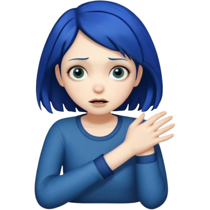 Coraline strangling herself emoji
