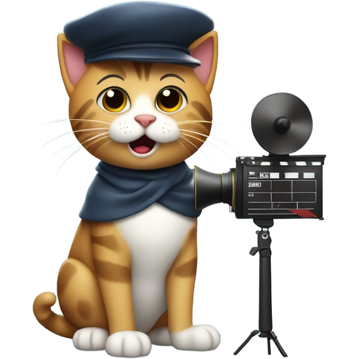 cat as a movie director emoji