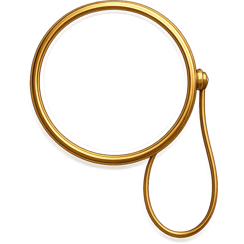 a monocle, detailed, elegant, gold rim, classic style emoji