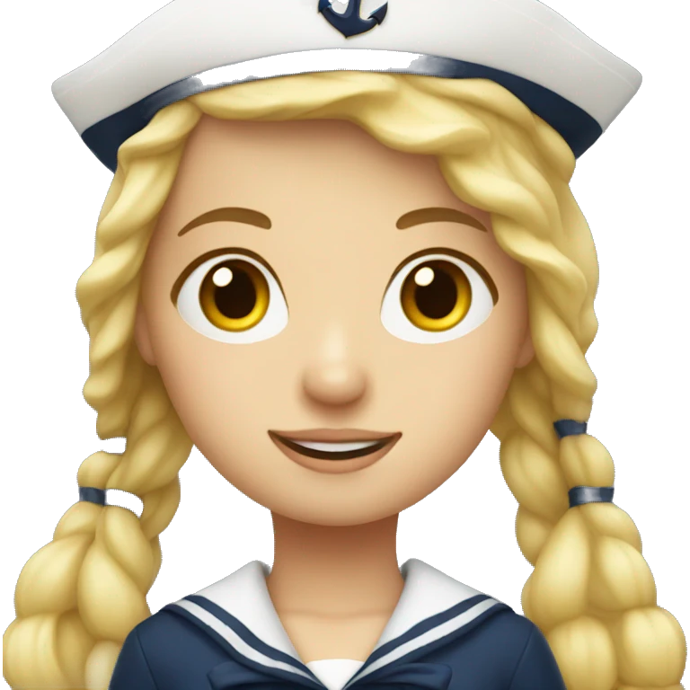 Blonde girl sailor with sailor hat emoji