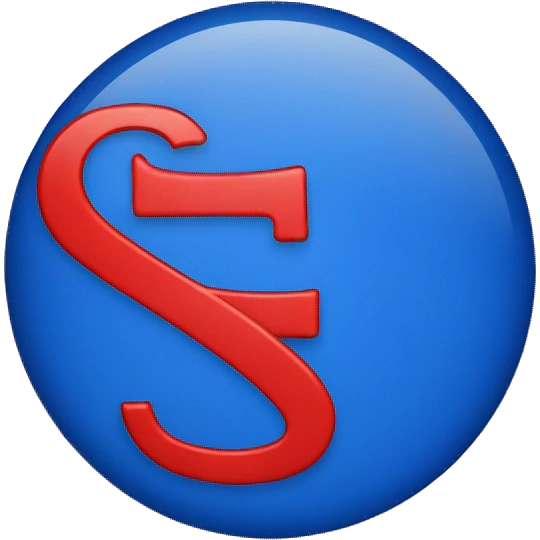 a blue flag with the letter s in the middle inside a red circle emoji