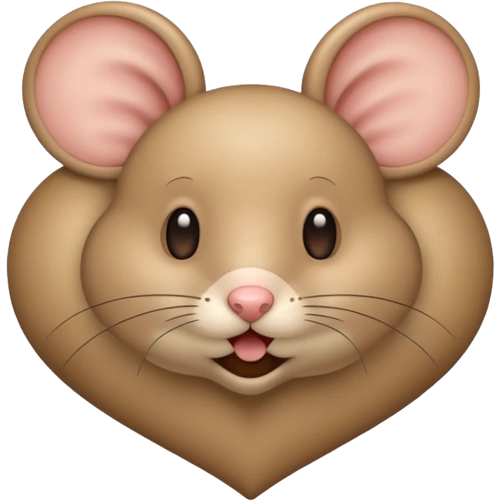 beige heart with mouse emoji