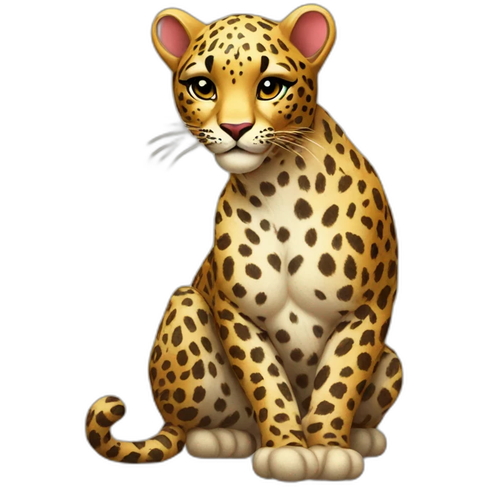 pin-up leopard emoji