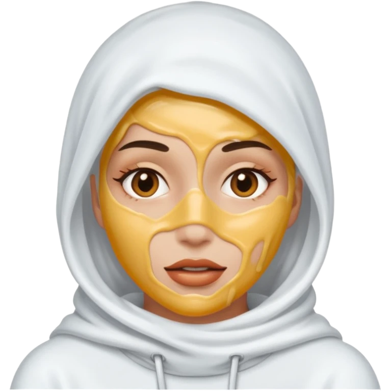 White cum dripping all over woman’s face.  emoji