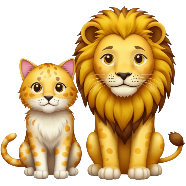 Lion et chat emoji
