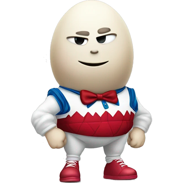 Humpty Dumpty with muscular legs and fancy air jordans emoji