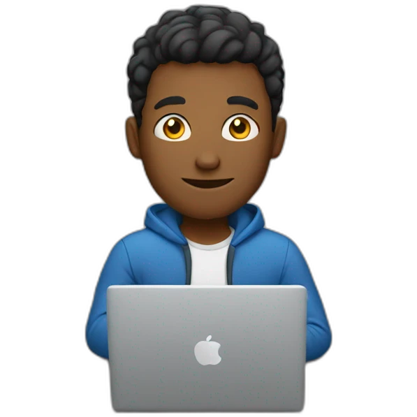 guy using laptop emoji