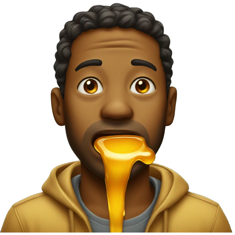 man with honey dripping from his mouth  emoji