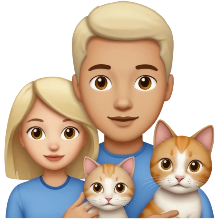 man, woman, and one cat emoji