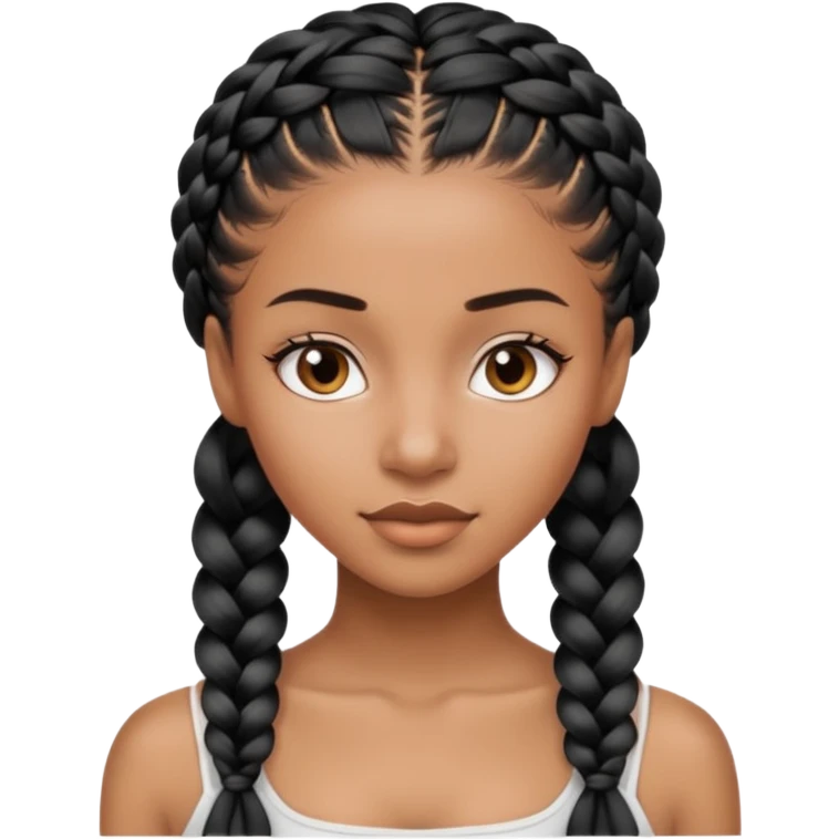 Beautiful black woman with split half black and white single braided hair emoji
