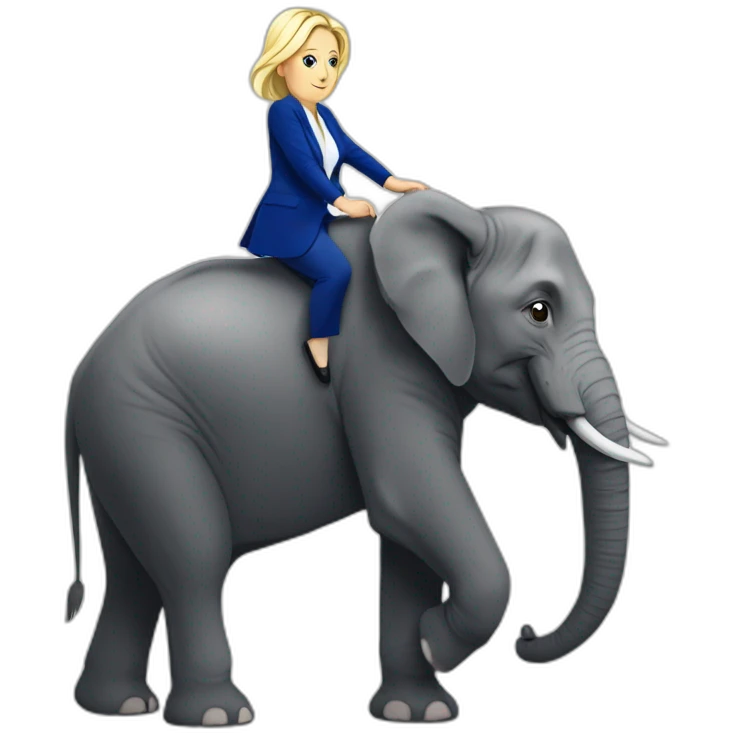 Le Pen sur un éléphant emoji