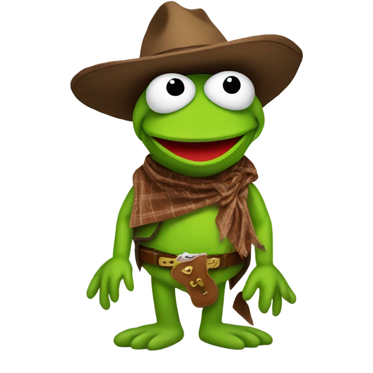 Kermit the frog with a cowboy emoji