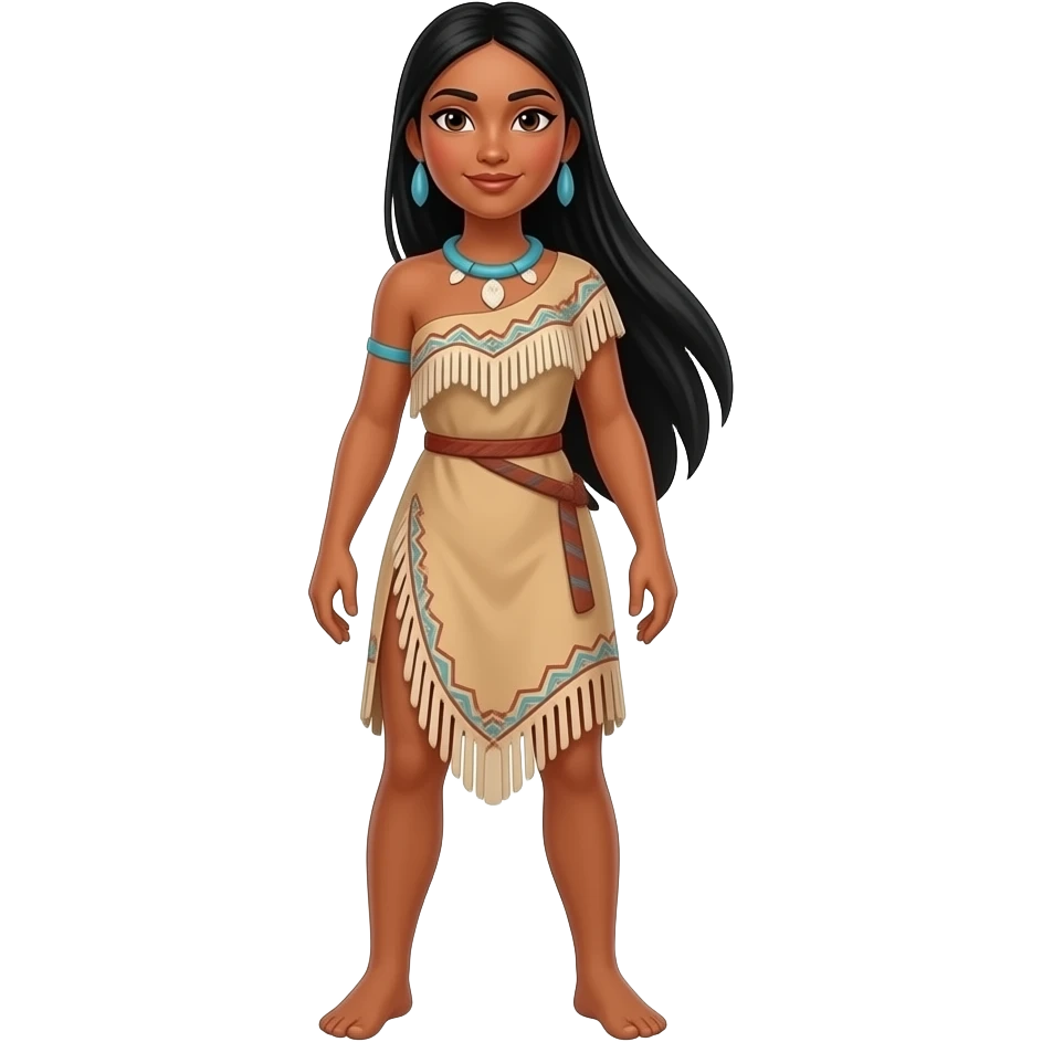 India como Pocahontas cuerpo completo que sea vea vestida de la tribu emoji