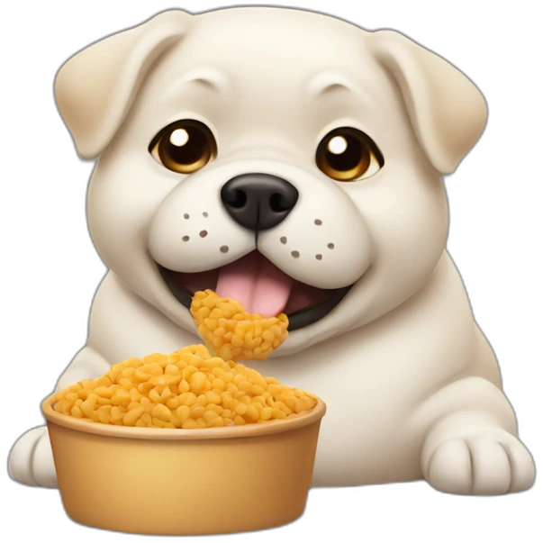 chubby dog eating food emoji