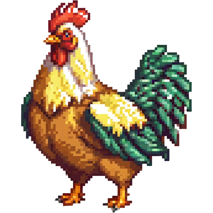 Minecraft style chicken, blocky, realistic texture, similar to provided wolf reference emoji