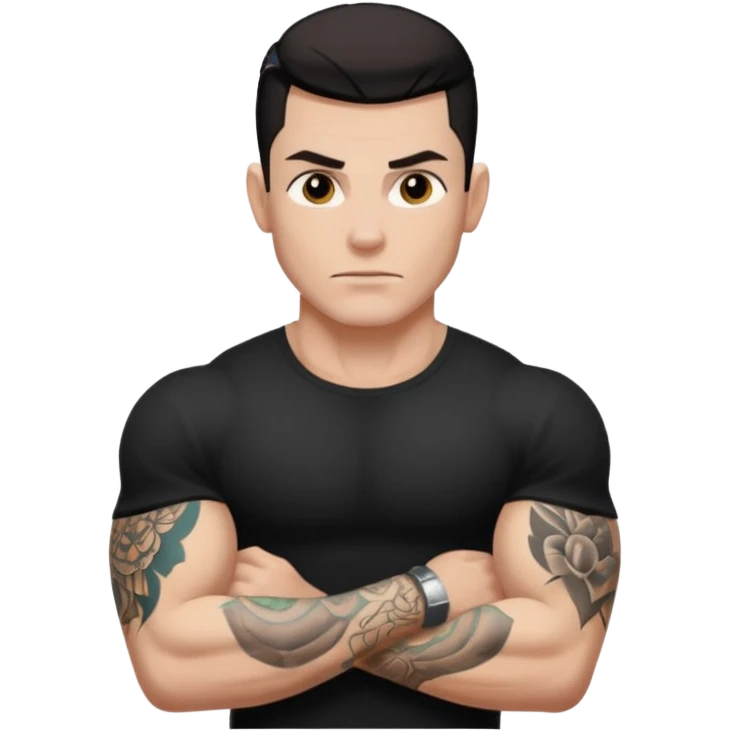 tattoo man, white skintone, more highlight the tattoo. emoji