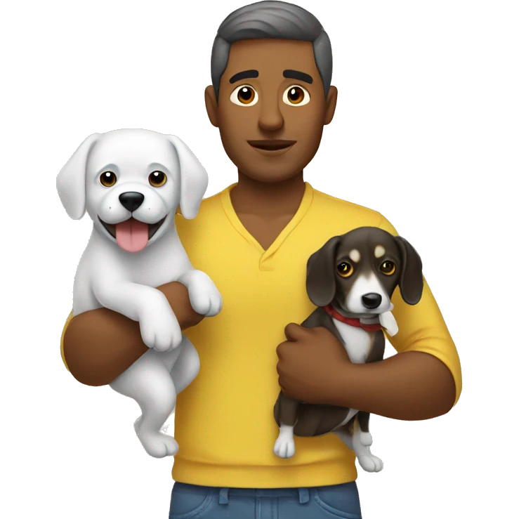 Colombian man holding dog  emoji