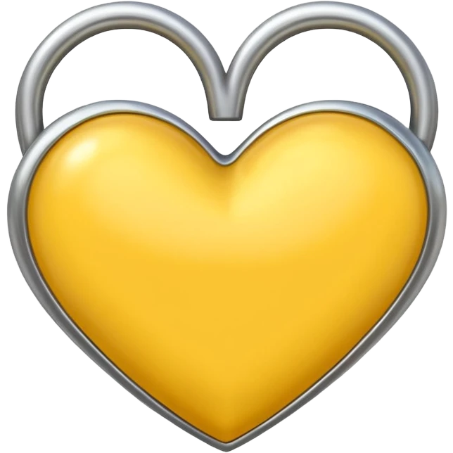 yellow heart with a metallic silver finish emoji