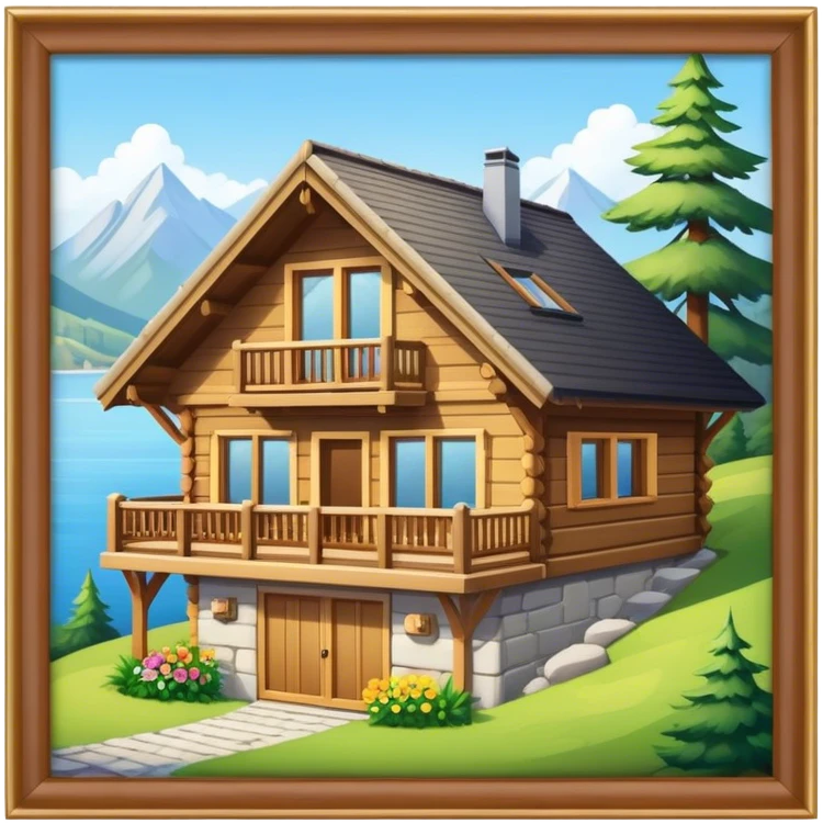 Chalet in the summer  emoji