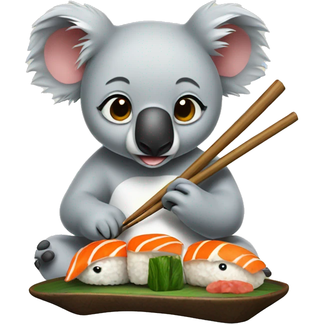koala eating sushi emoji