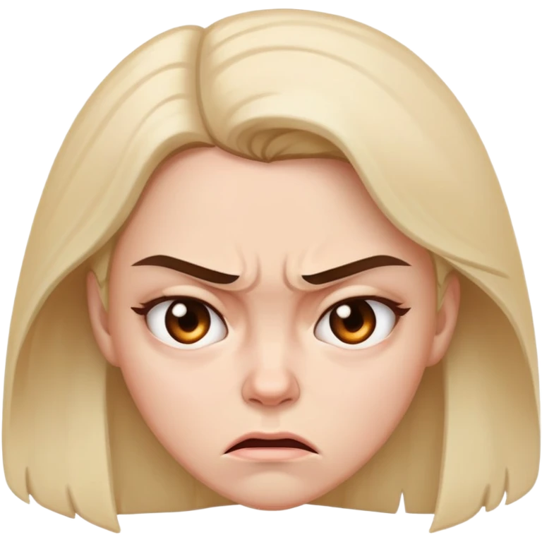 a woman sitting looking angry and sad emoji